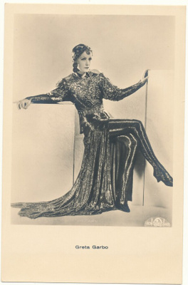 Filmitähti GRETA GARBO -vanha kortti