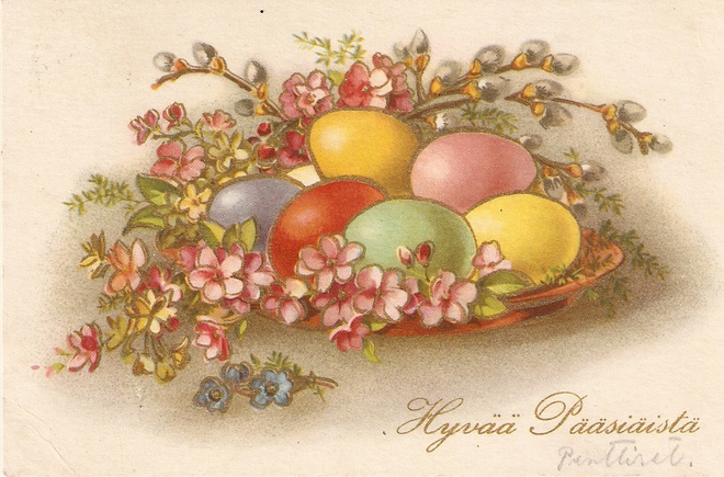Vanha Pääsiäiskortti. ARTKO 326/11, kulkenut