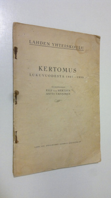Alli ym. (toim.) Von Hertzen : Lahden yhteiskoulu - Kerto...