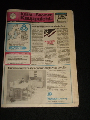 Keski-Suomen Kauppalehti vuodelta 1982