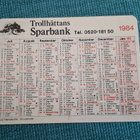 TROLLHÄTTANS SPARBANK Taskukalenteri 1984 - pikkukuva 2