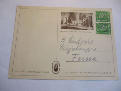 Espoo Westendin Invaliidien AOL- Käylä 1944 leimaus