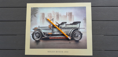 Rolls-Royce 1906 Iso 37,5x30 cm Hieno Keräilykuva (60-luku)