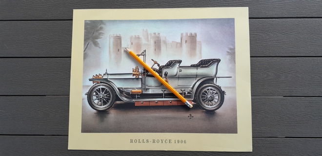 Rolls-Royce 1906 Iso 37,5x30 cm Hieno Keräilykuva (60-luku)