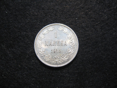 1 markka 1915 - hopeaa