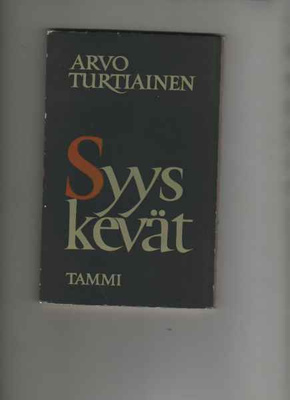 Turtiainen, Arvo: Syyskevät : runoja, Tammi 1959, nid., K3