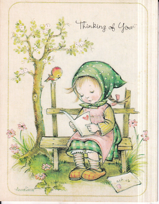 Anne Liese. Tyttö lukee. Thinking of You. e260
