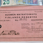 Rautatie Lippu Haaparanta-Tukholma Suomen Matkatoimisto 1919 - pikkukuva 1