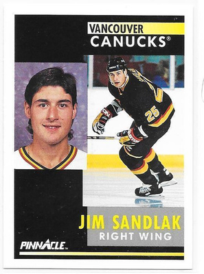 1991-92 Pinnacle #294 Jim Sandlak Vancouver Canucks