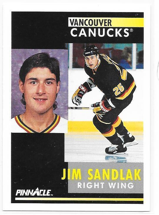 1991-92 Pinnacle #294 Jim Sandlak Vancouver Canucks