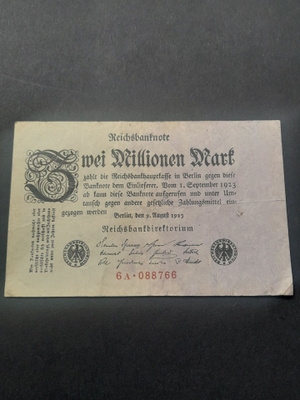 Saksa Zwei Millionen Mark 1923