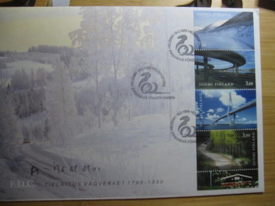 Suomi 1999 FDC-kuori A-hammasteella