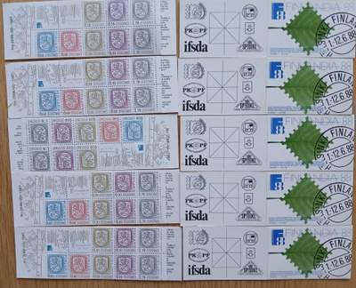 Suomalaisia automaattivihkoja 1970- ja 1980 luvulta.