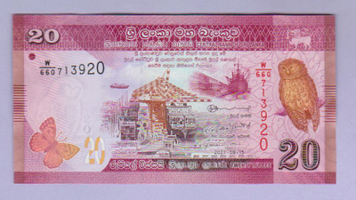 Sri Lanka 20 Rupees v.2021 UNC P-123
