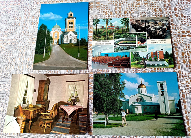 4 uudenveroista suomalaista paikkakunta postikorttia