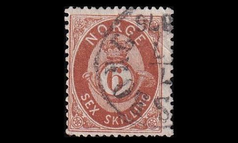 Norja 20 o Postitorvi 6 skilling (1872)