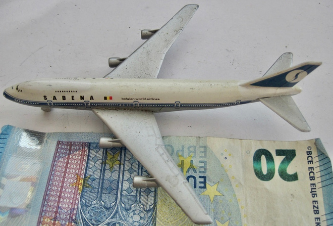VANHA Pienoismalli Lentokone Boeing 747 Sabena Metalli Saksa