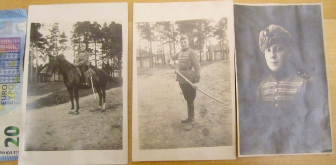 3 VANHAA Valokuvaa Rakuunat Miekka ym1920-l Postikorttikoko