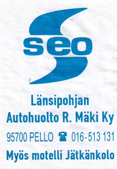 Pello, R. Mäki Ky, SEO , Motelli Jätkänkolo   s10/1