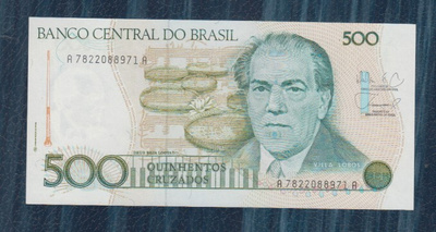 Brazil 500 cruzados ...sileä seteli