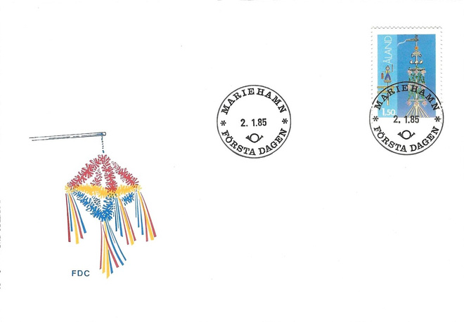 FDC 1985 YLEISMERKKI 1,50 MK 2.1.1985 AHVENANMAA