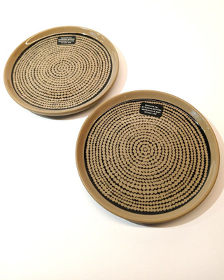 Marimekko siirtolapuutarha lautanen 13,5cm musta-terra 2kpl