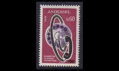 Andorra Fr 202 ** Automaattinen puhelinverkko (1967)