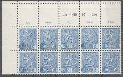 M63 1970 50p sininen nro-10lö 1400-10-1969