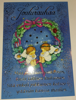 Hopea/Kultafolioitu joulukortti