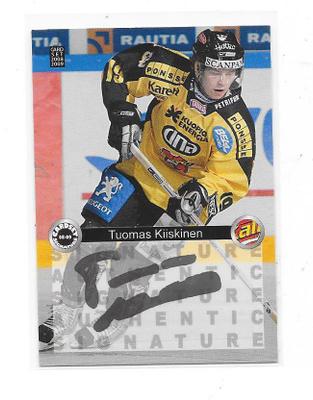 2008-09 CardSet Signatures # Tuomas Kiiskinen Kalpa  8/125