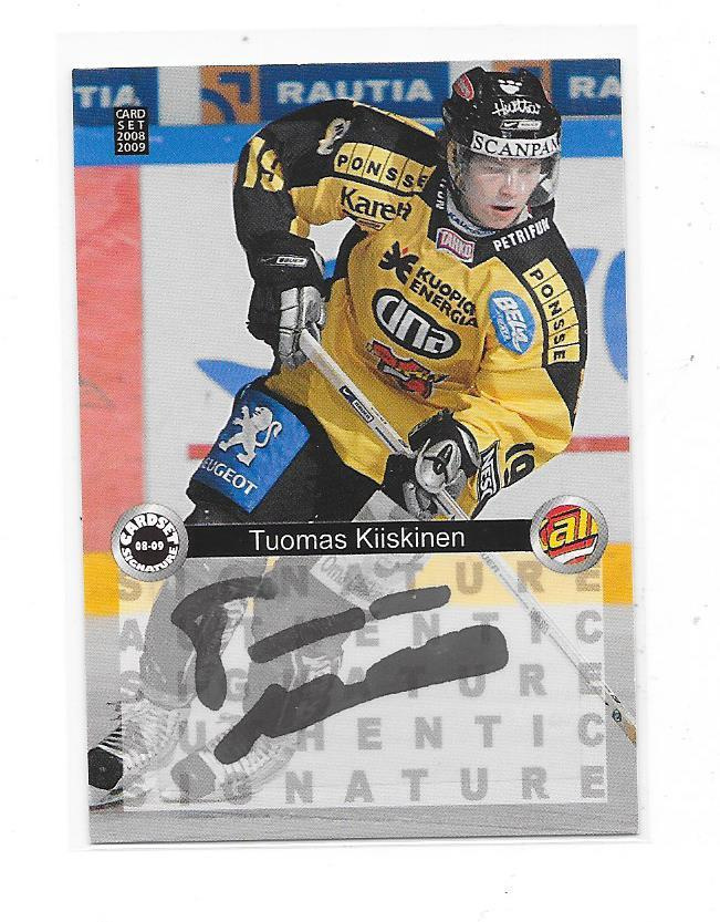 2008-09 CardSet Signatures # Tuomas Kiiskinen Kalpa  8/125