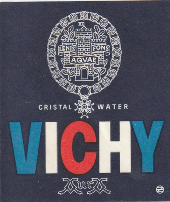 VANHA JUOMAETIKETTI - CRISTAL WATER VICHY (K11-S85)