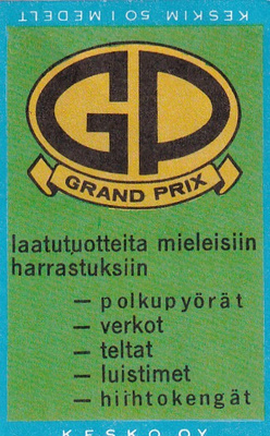 GP. Grand Prix, Laatutuotteita mieleisiin harrastuksii , s75