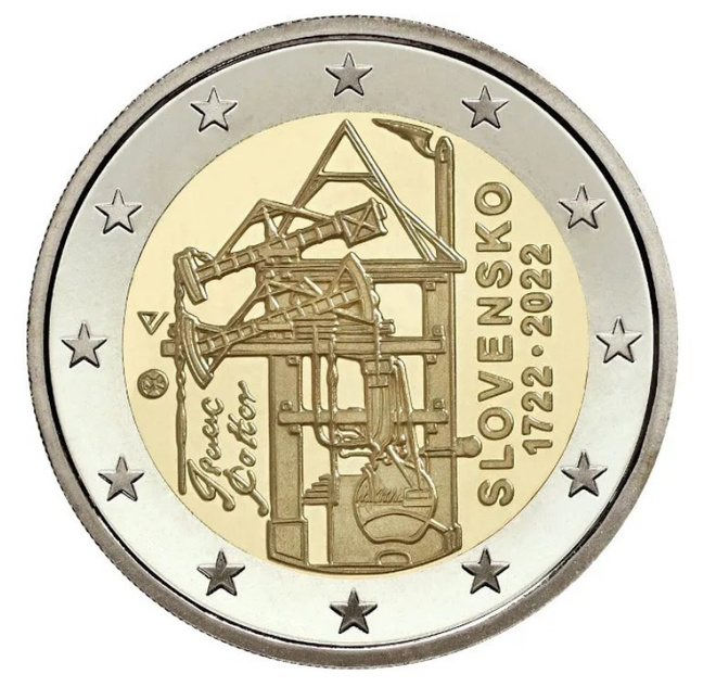** SLOVAKIA 2€ 2022 Höyrykone pillerissä **