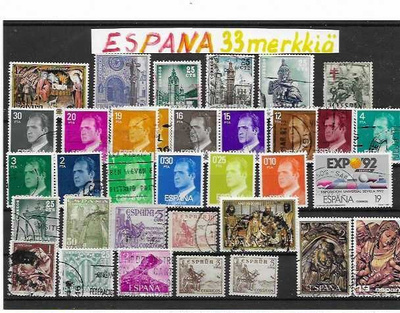 ESPANA 33 MERKKIÄ---TUTKIMATTOMIA