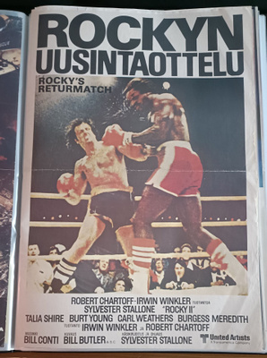 ROCKY II UUSINTAOTTELU vanha elokuvajuliste (Sly Stallone)
