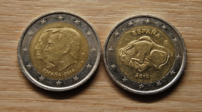 Espanja  ,2 Euro x 2 kpl., juhlakolikoita