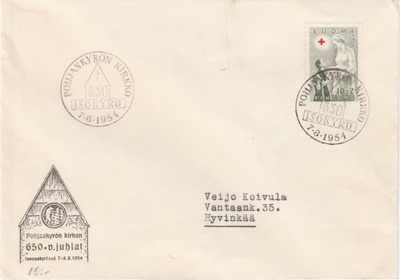 ERIKOISLEIMA , Pohjankyrön Kirkko 650v, Isokyrö 7.8.1954
