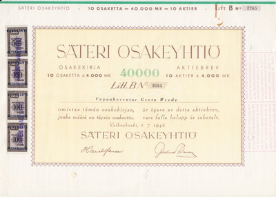 OKK 1948 Säteri Oy, Valkeakoski - Vapaaherratar Greta Wrede