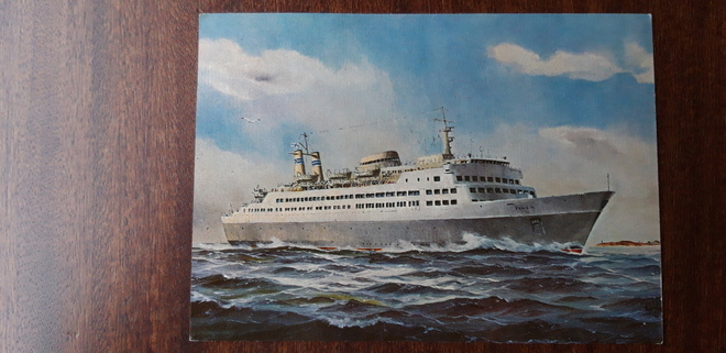 Vanha laivakortti, M / S Fennia, Silja Line,  v. 1967
