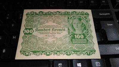 Austria Itävalta 1000 Kronen1922 P77 XF-aUNC