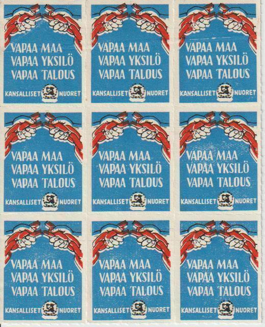 KANSALLISET NUORET kirjeensulkijamerkkejä