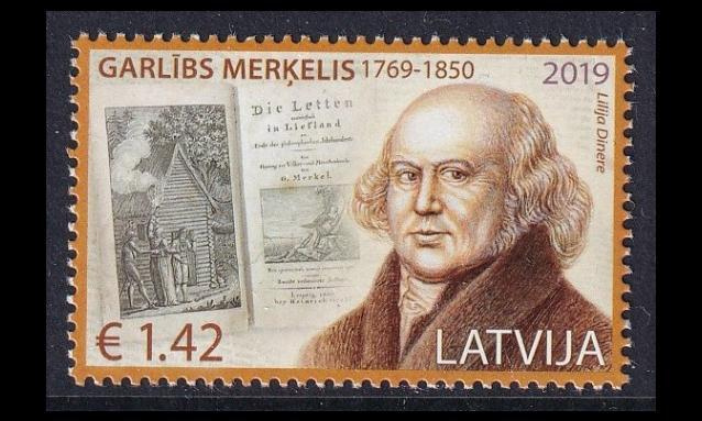 Latvia 1088 ** Kirjailija Garlieb Merkel (2019)
