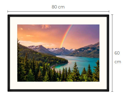 Uusi Järvimaisema sateenkaari art print taulu 60 cm x 80 cm