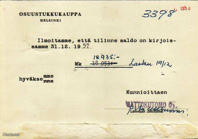 FIRMAKORTTI VETOKANGAS/VAASA MATTOKUTOMO