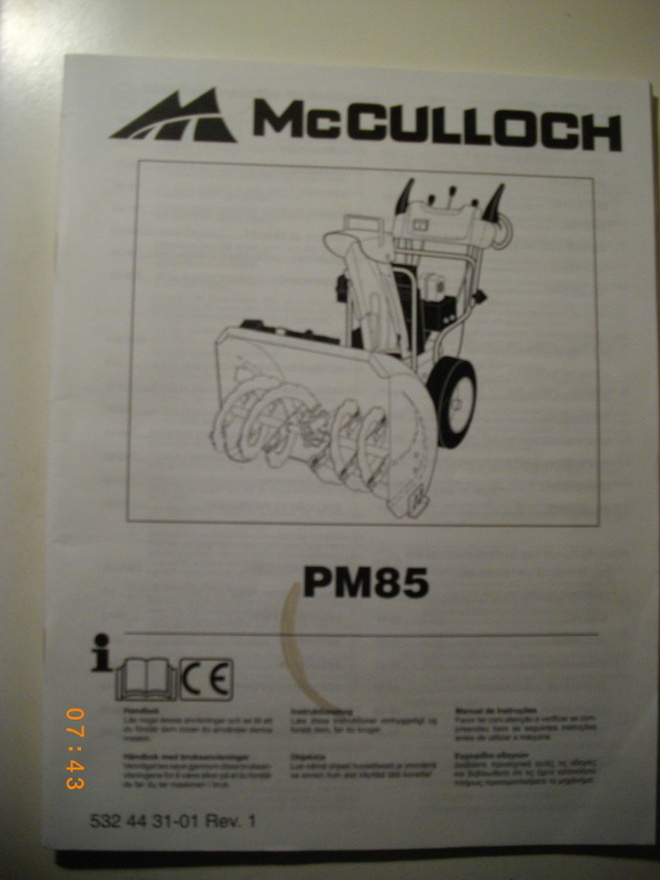 McCullogh PM85 lumilingon käyttöohjekirja (25.2)
