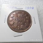 10 penniä 1908 kulkenut Siisti patinoinin alkua . - pikkukuva 3