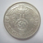 Natsi-Saksa 5 Reichsmark 1938 E Hindenburg hopeaa - pikkukuva 1