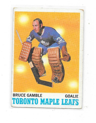 1970-71 OPC #105 Bruce Gamble , Toronto Maple Leafs MV
