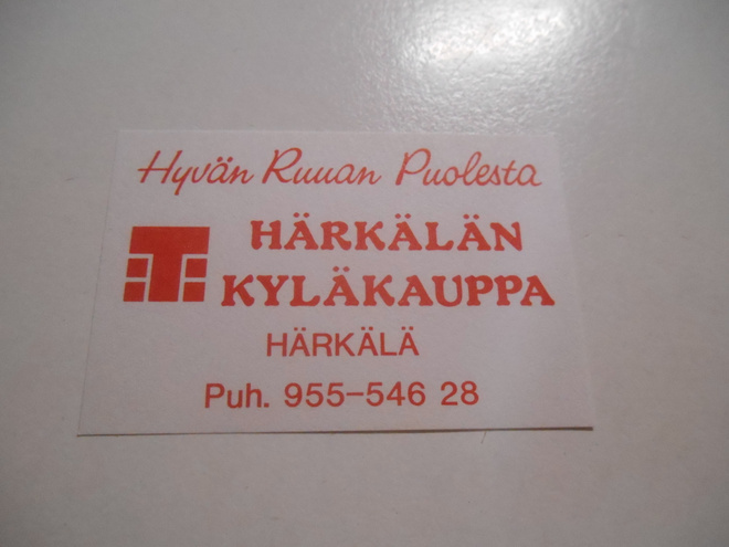 TT Etiketti T Härkälän Kyläkauppa